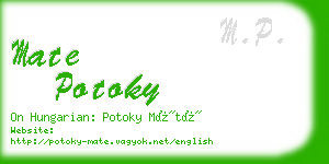 mate potoky business card